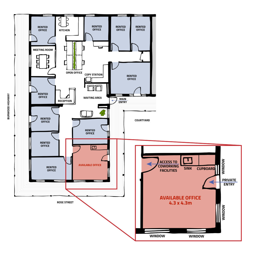Large Private Office 8 Floor Plan